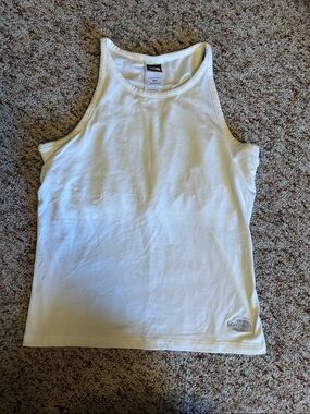 The North Face White Women's Racerback Tank - Embroidered Logo